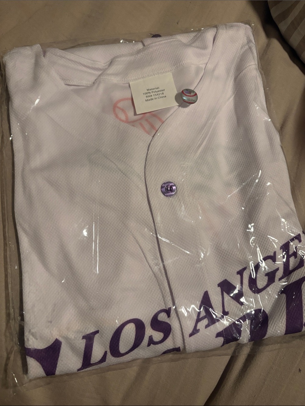 Unisex White and Purple Los Angeles SPARKS x DODGERS Baseball-Style Jersey